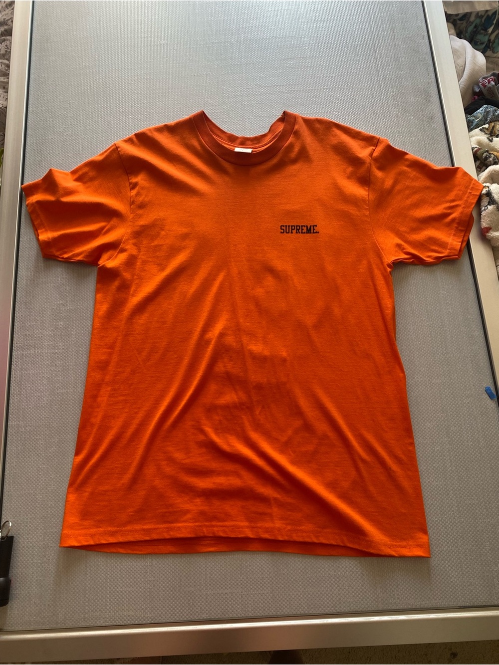 Supreme Orange Crewneck Short-Sleeve Tee with Chest Logo